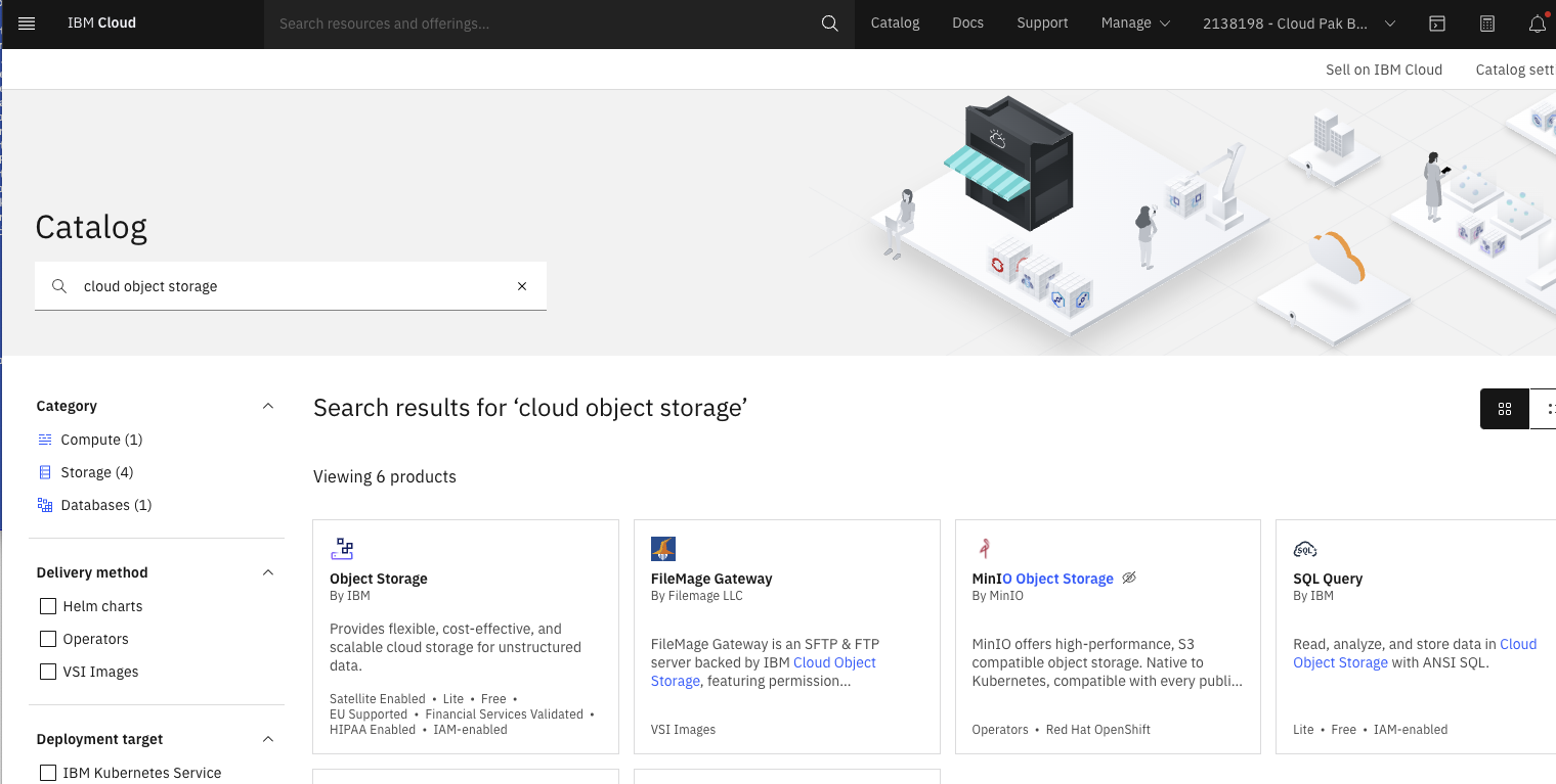 IBM COS Catalog Search