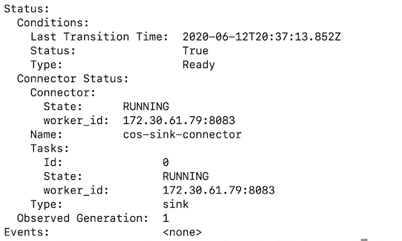 IBM COS Sink Connector success